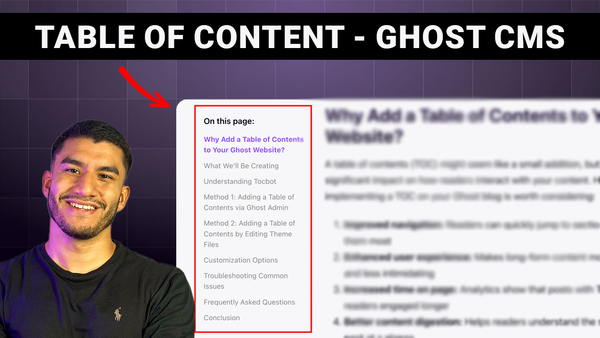 How to Add a Table of Contents in Ghost CMS